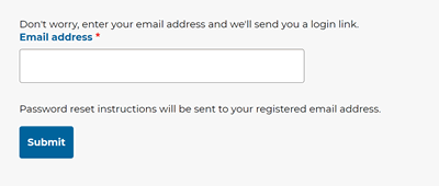 enter your email to reset the password