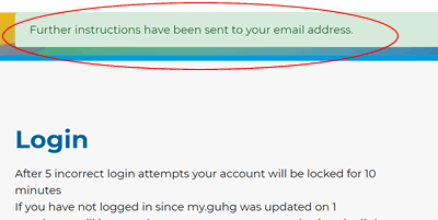 Message given to check your email